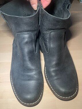 Roots tribe grey blue leather ankle boots - size 8 L women, pull on